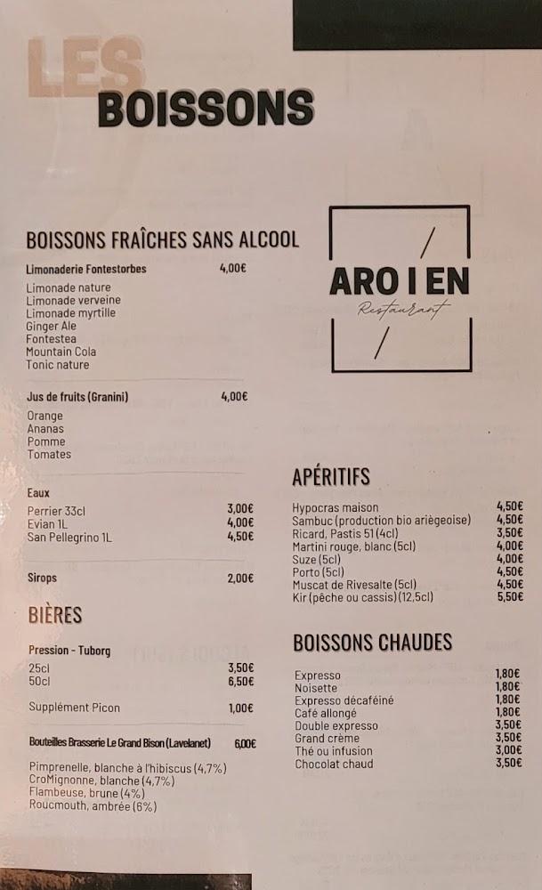 ARO I ÈN RESTAURANT - Menu Image 1